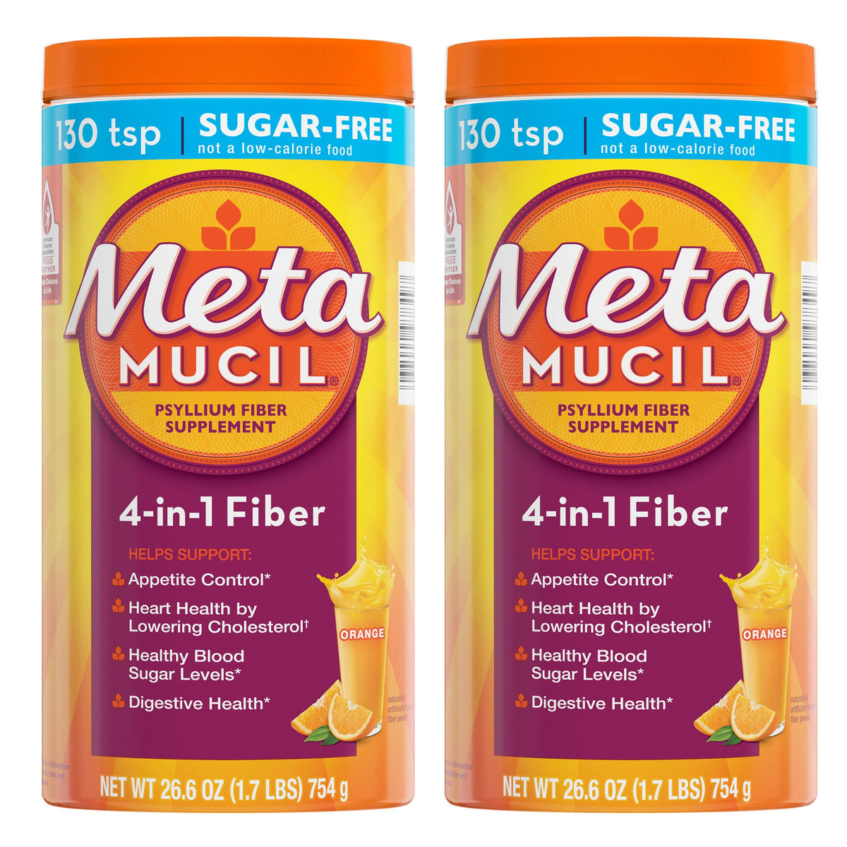 미국직구 메타뮤실 식이섬유 Metamucil Fiber Supplement, Orange Sugar Free, 260 Servings