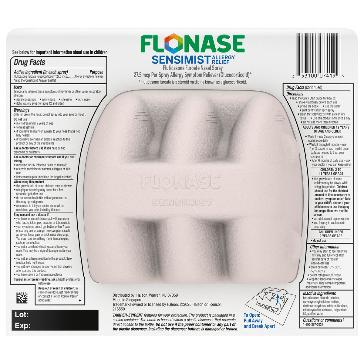 미국직구 플로네이즈 알레르기약 Flonase Sensimist Allergy Relief Nasal Spray, 360 Metered Sprays