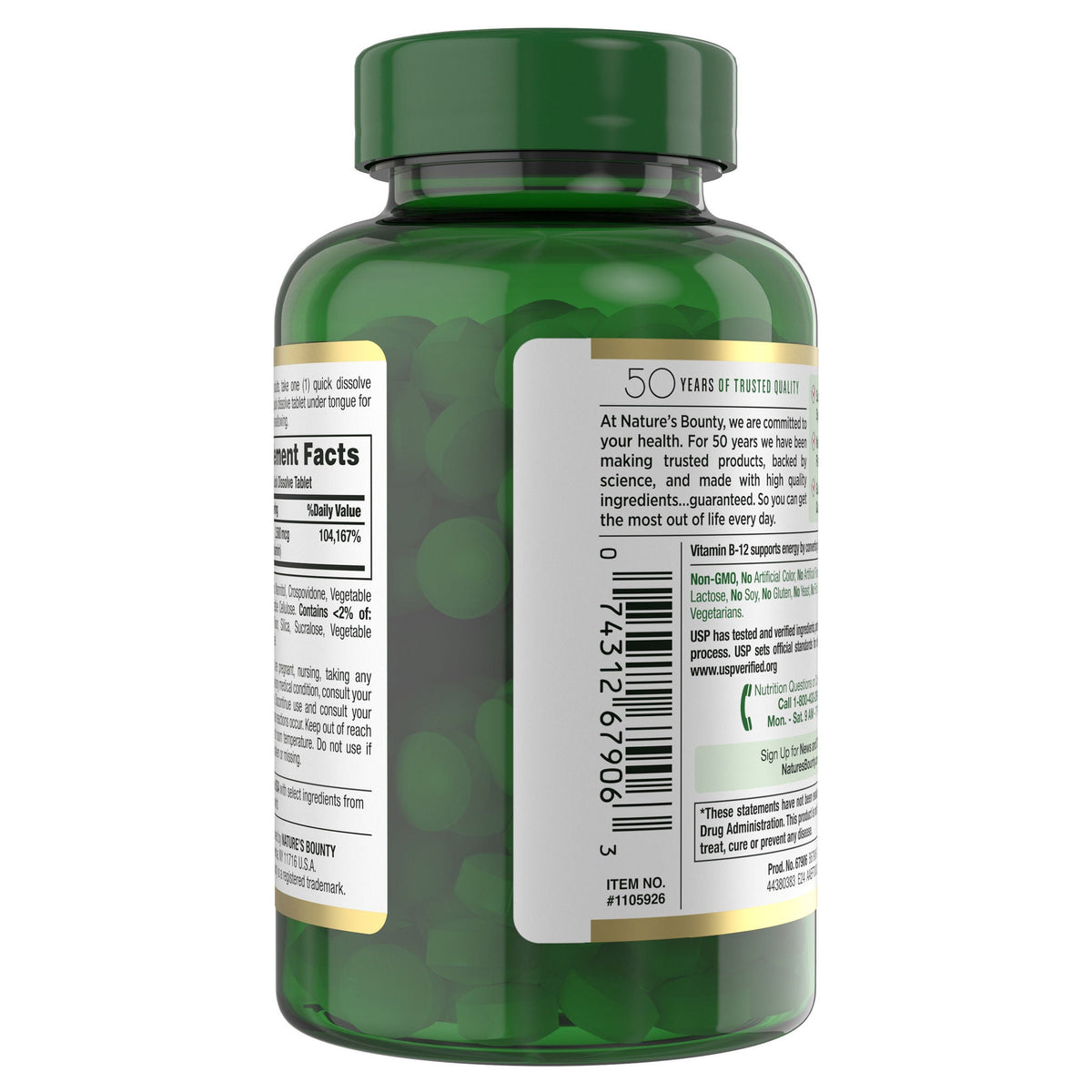 미국직구 네이처스바운티 비타민B Nature's Bounty Vitamin B-12 2500 mcg, 300 Quick Dissolve Tablets