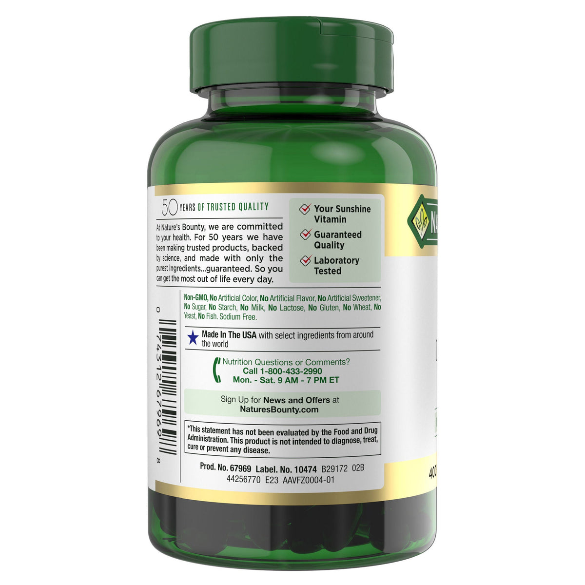 미국직구 네이처스바운티 비타민D Nature's Bounty Vitamin D3 125 mcg, 400 Softgels