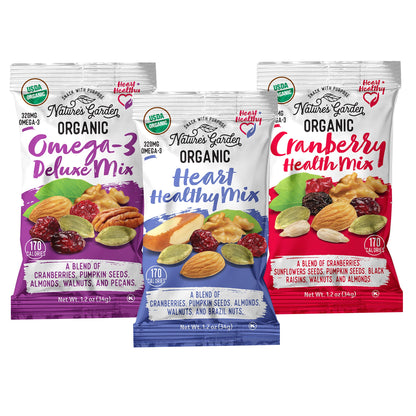 미국직구 Nature's Garden Organic Trail Mix Snack Packs, Variety Pack, 1.2 oz, 24 ct