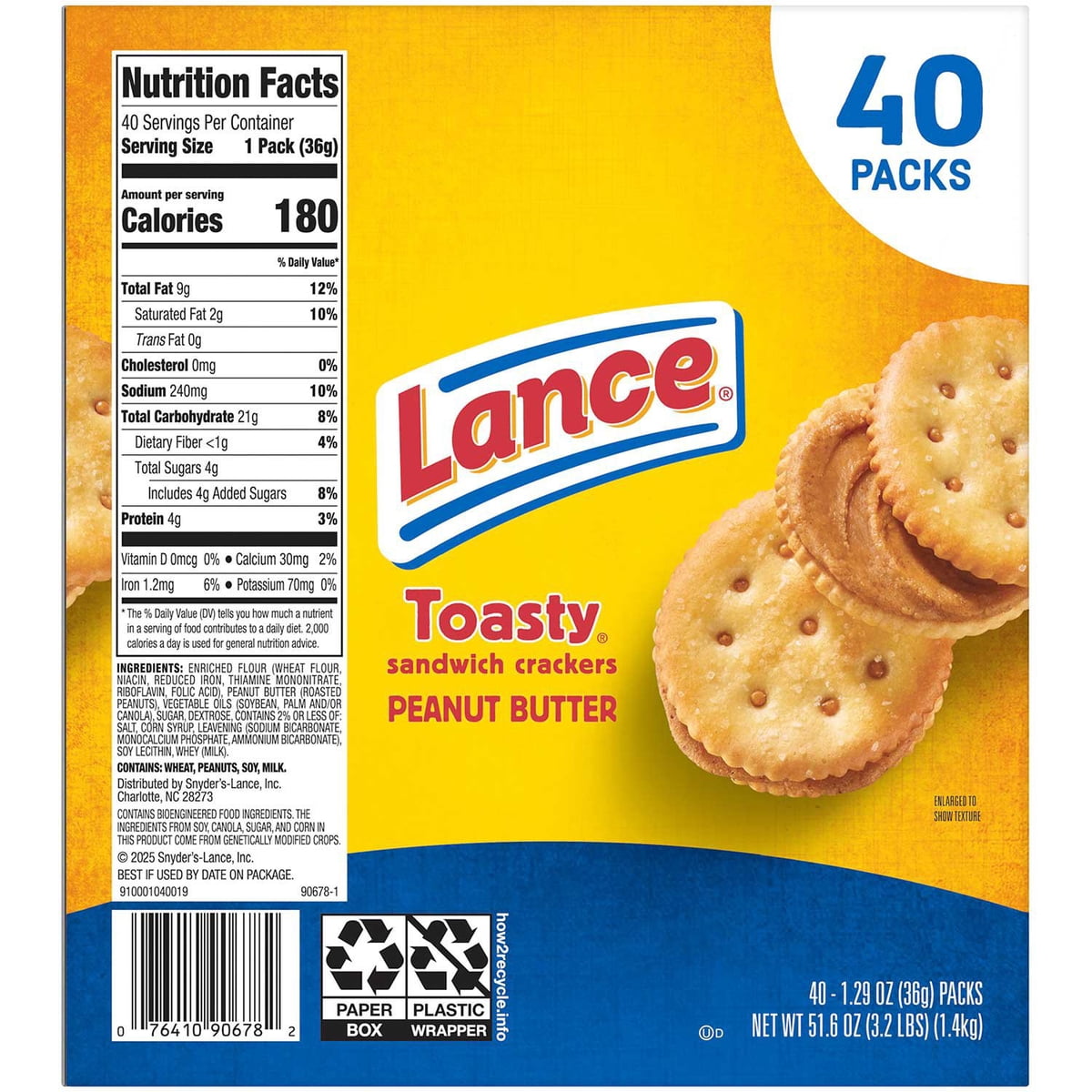 미국직구 Lance Toasty Peanut 견과 37g / Lance Toasty Peanut Butter Sandwich Crackers, 37g, 40 pk 5