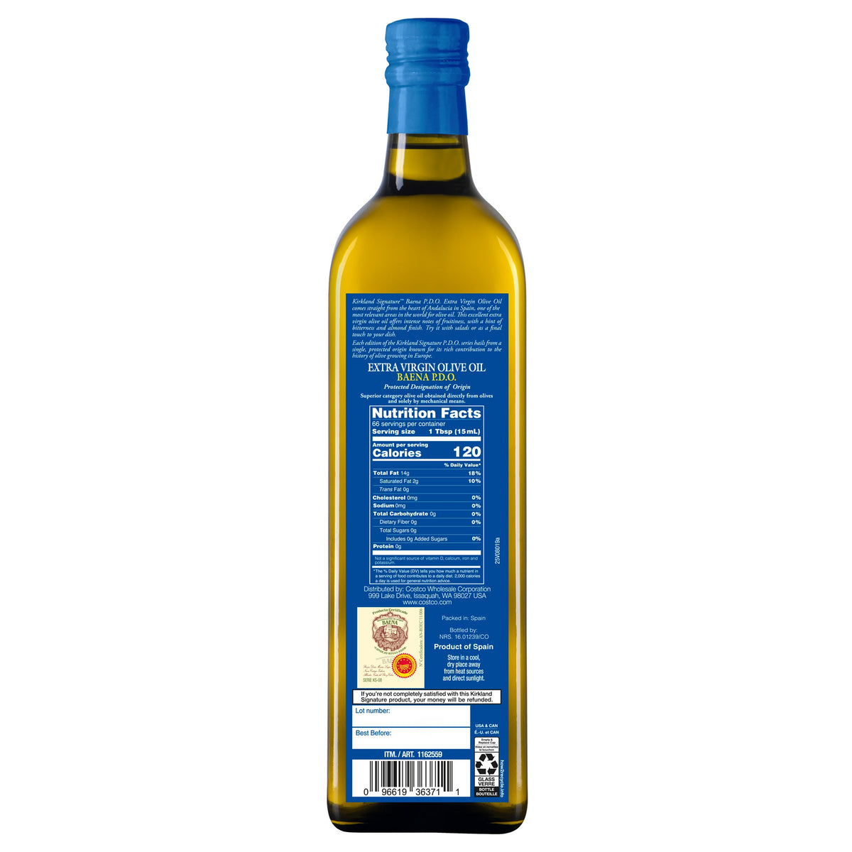 미국직구 Kirkland Signature Extra Virgin Olive Oil, Baena P.D.O, 33.8 fl oz