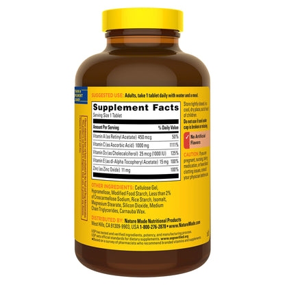 미국직구 네이처메이드 비타민D Nature Made Super C with Vitamin D3 and Zinc, 200 Tablets