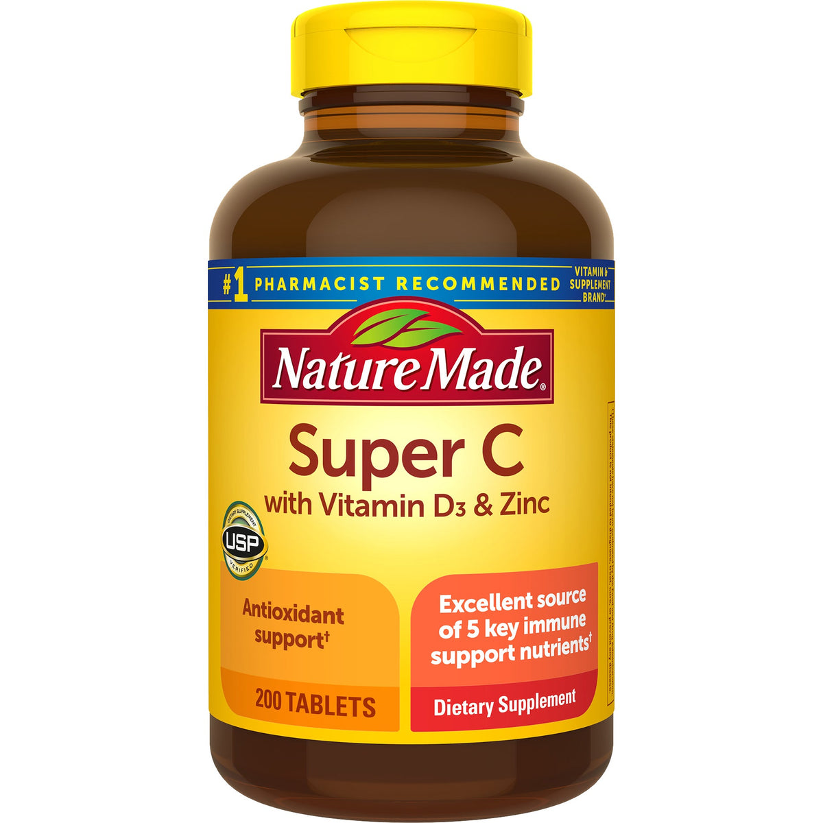 미국직구 네이처메이드 비타민D Nature Made Super C with Vitamin D3 and Zinc, 200 Tablets