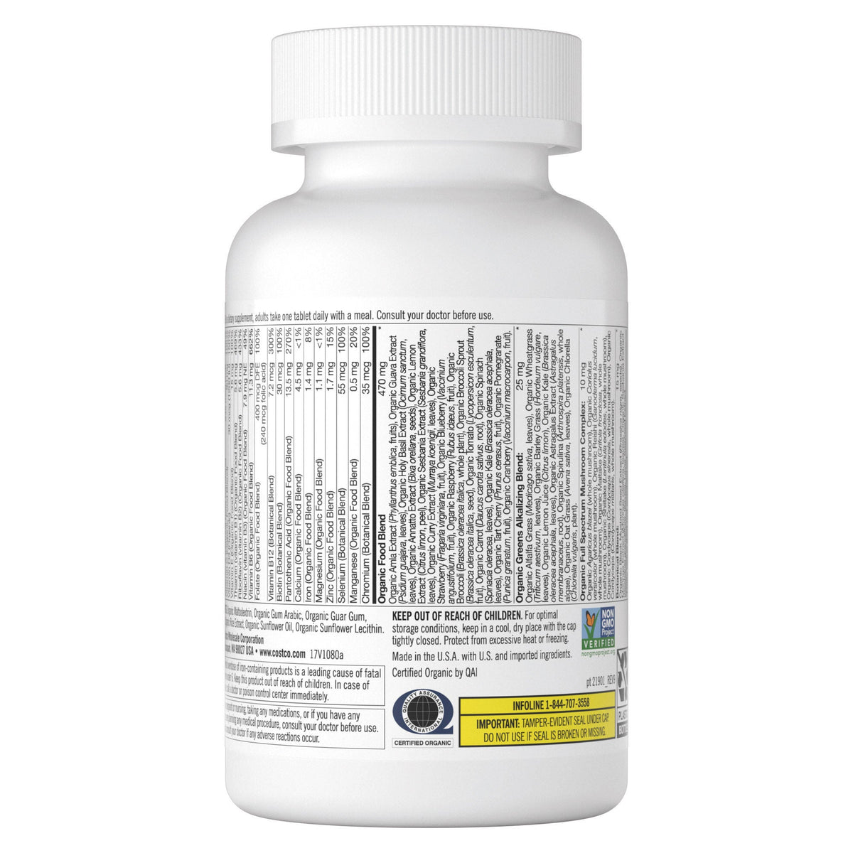 미국직구 커클랜드 종합비타민 Kirkland Signature USDA Organic Multivitamin, 80 Coated Tablets
