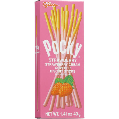 미국직구 Pocky Cream Covered Biscuit Sticks, Strawberry, 1.41 oz, 10 ct