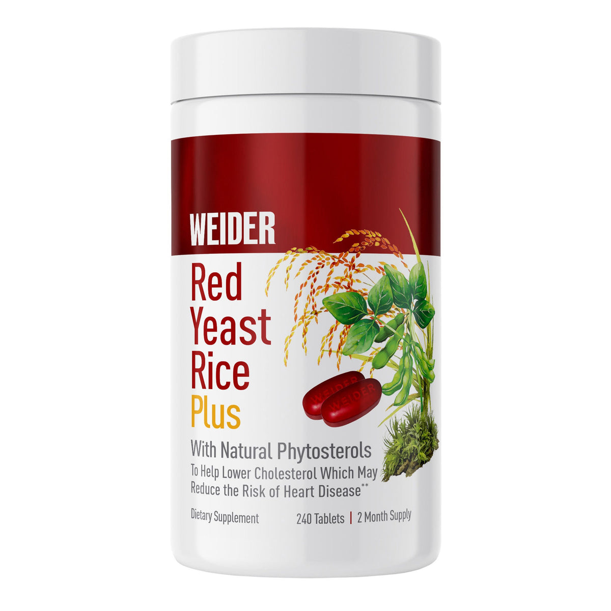 미국직구 영양제 Weider Red Yeast Rice Plus 1200 mg, 240 Tablets