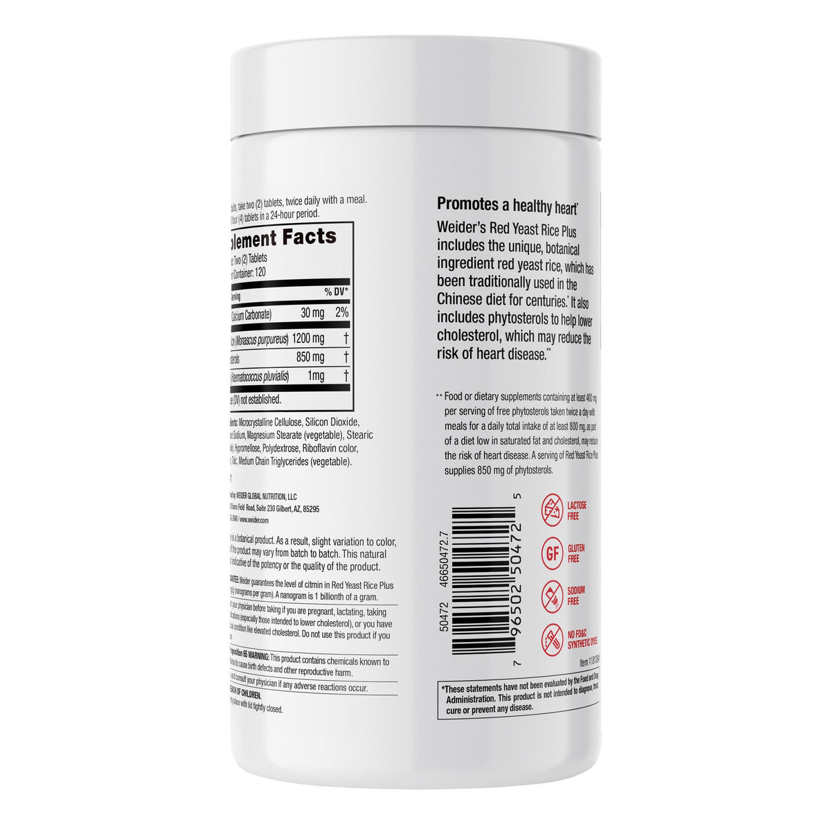 미국직구 영양제 Weider Red Yeast Rice Plus 1200 mg, 240 Tablets