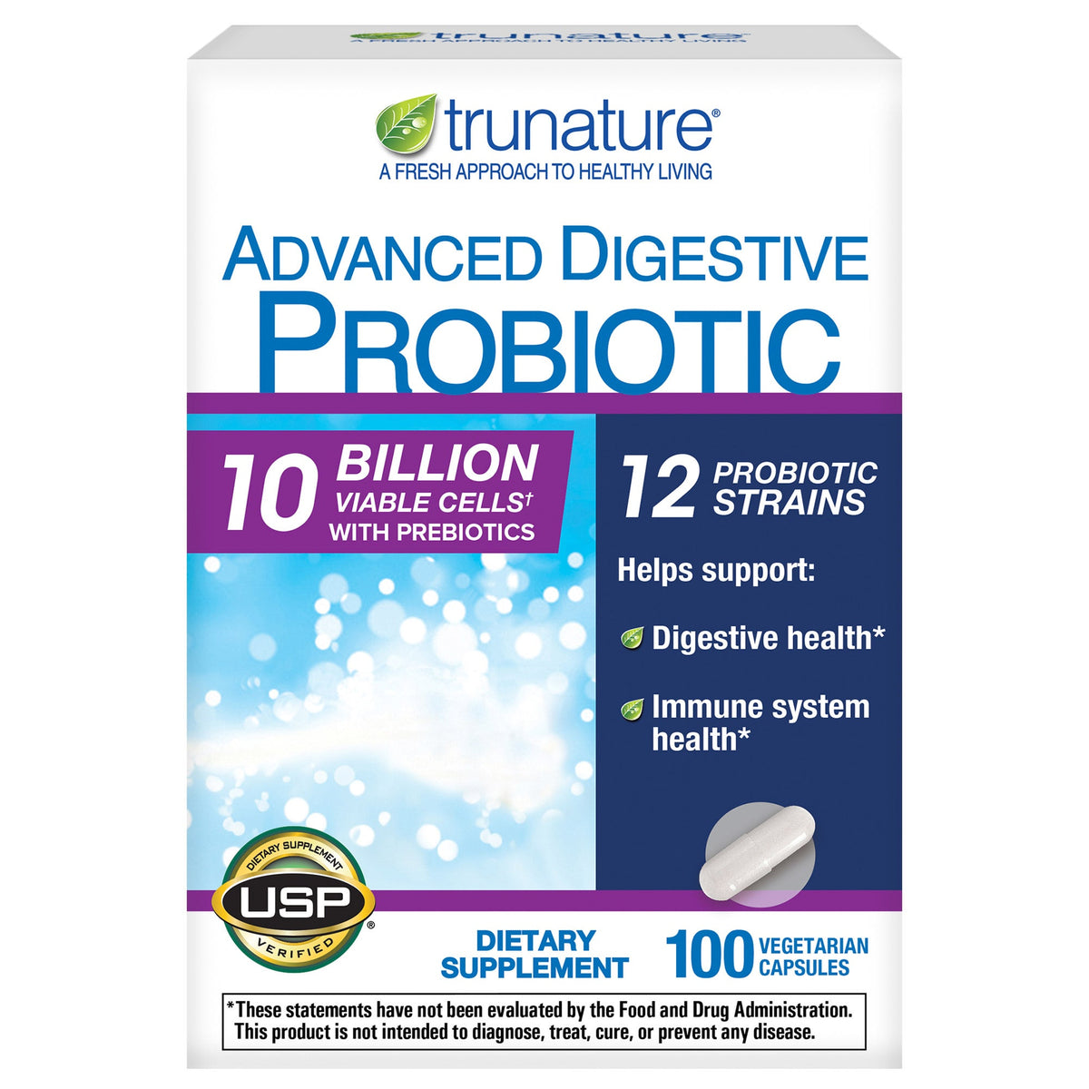미국직구 트루네이처 유산균 trunature Advanced Digestive Probiotic, 100 Capsules