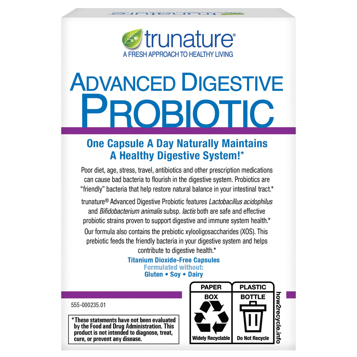 미국직구 트루네이처 유산균 trunature Advanced Digestive Probiotic, 100 Capsules