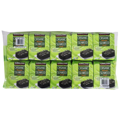 미국직구 Kirkland Signature Organic Roasted Seaweed with Sesame Oil, 0.60 oz, 10 ct