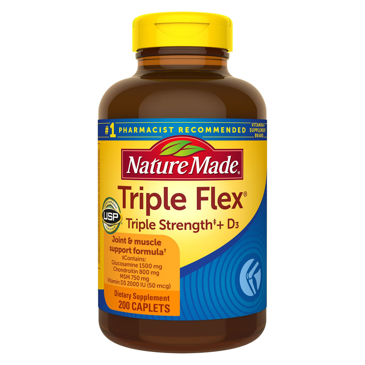 미국직구 네이처메이드 영양제 Nature Made TripleFlex Triple Strength + D3, 200 Caplets
