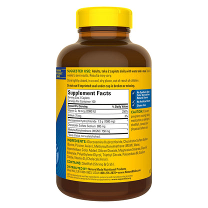 미국직구 네이처메이드 영양제 Nature Made TripleFlex Triple Strength + D3, 200 Caplets