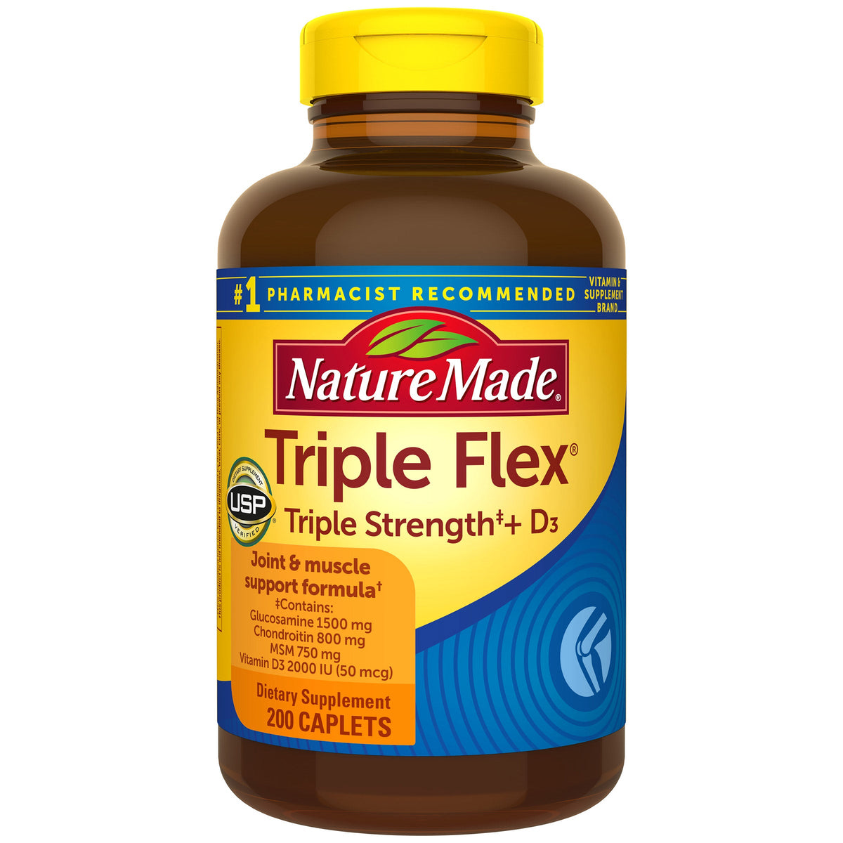 미국직구 네이처메이드 영양제 Nature Made TripleFlex Triple Strength + D3, 200 Caplets