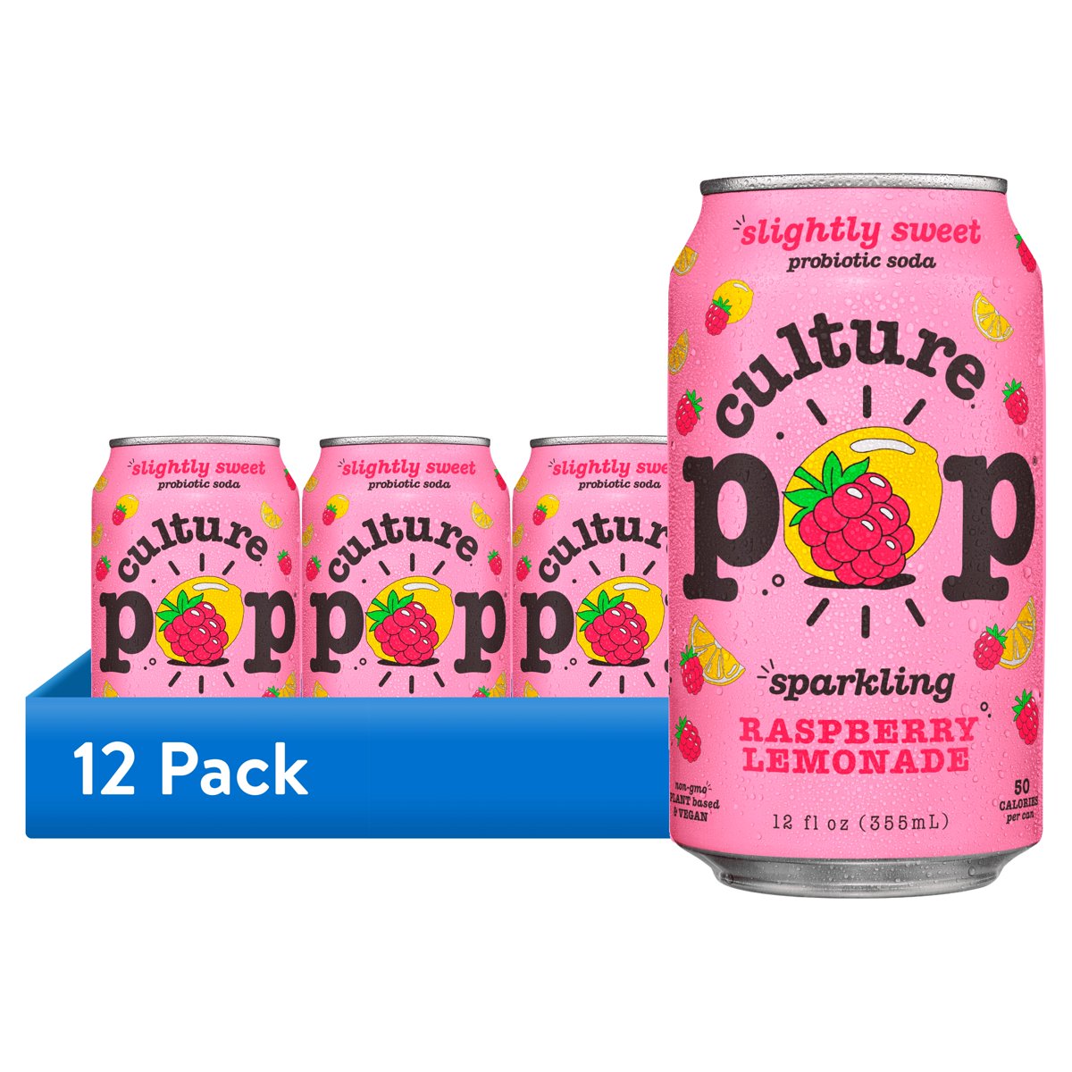 미국직구 유산균 355ml 12팩 / (12 pack) Culture Pop Soda Raspberry Lemonade, Probiotic Soda, 355ml 1