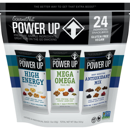 미국직구 Gourmet Nut Power Up Trail Mix, Variety Pack, 1.5 oz, 24 ct