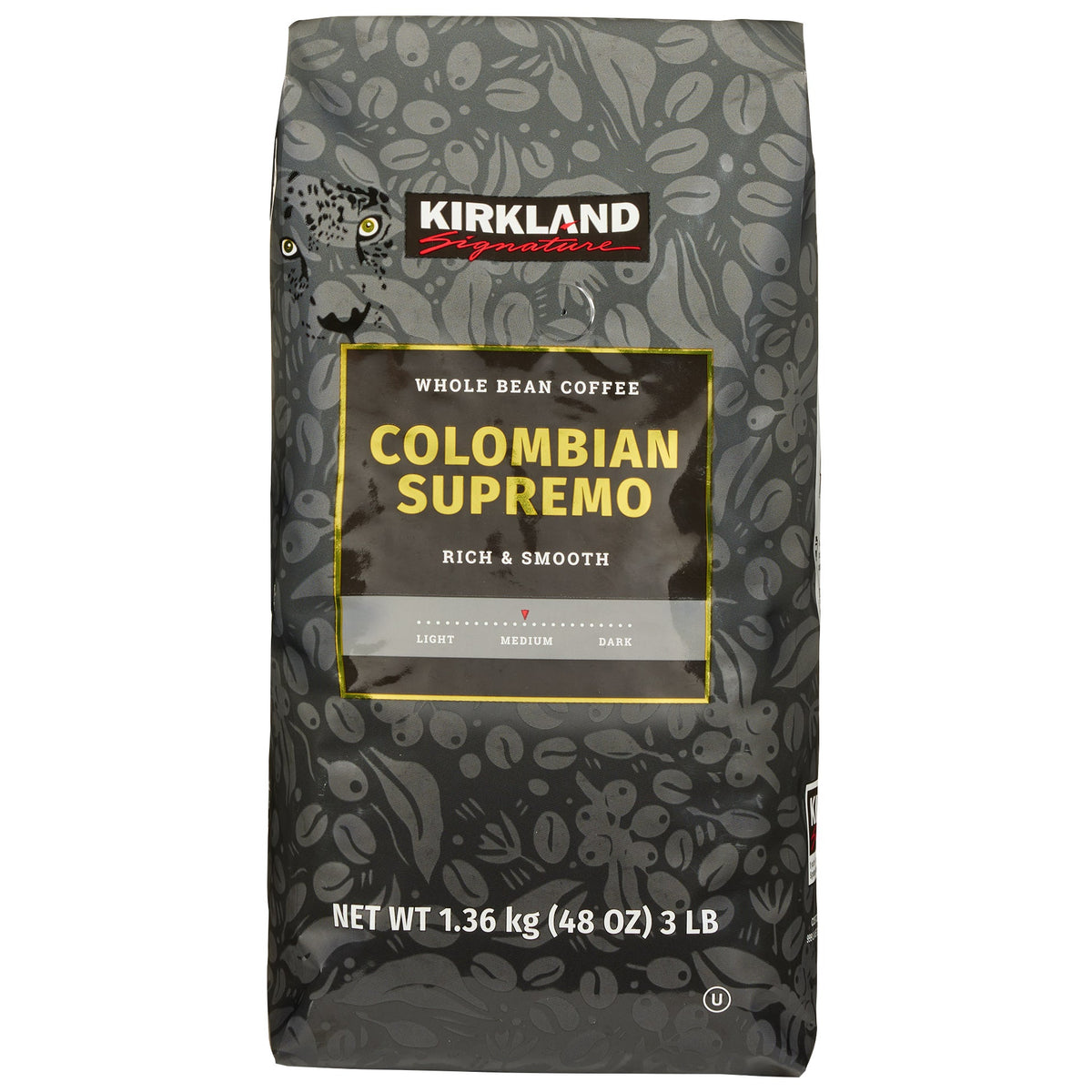 미국직구 Kirkland Signature Colombian Supremo Whole Bean Coffee, Medium Roast, 3 lbs