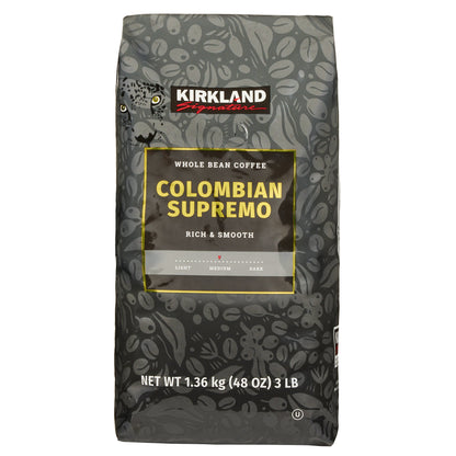 미국직구 Kirkland Signature Colombian Supremo Whole Bean Coffee, Medium Roast, 3 lbs