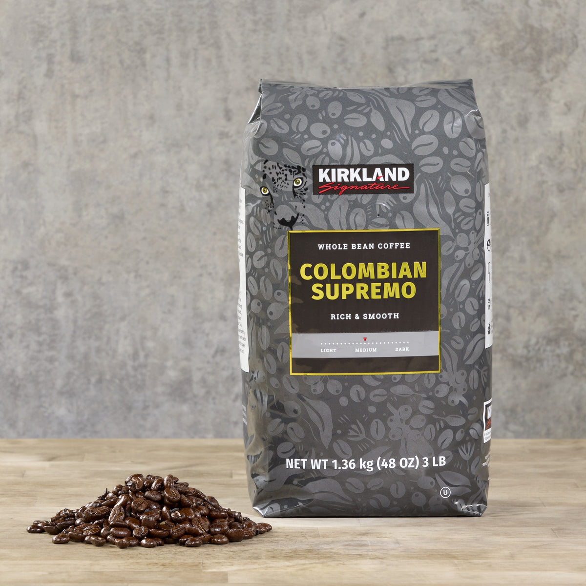 미국직구 Kirkland Signature Colombian Supremo Whole Bean Coffee, Medium Roast, 3 lbs