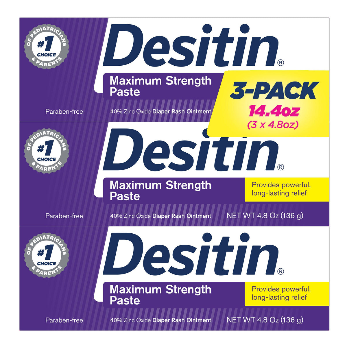 미국직구 데시틴 기저귀 발진 크림 Desitin Maximum Strength Baby Diaper Rash Cream with 40% Zinc Oxide, 14.4 Ounces