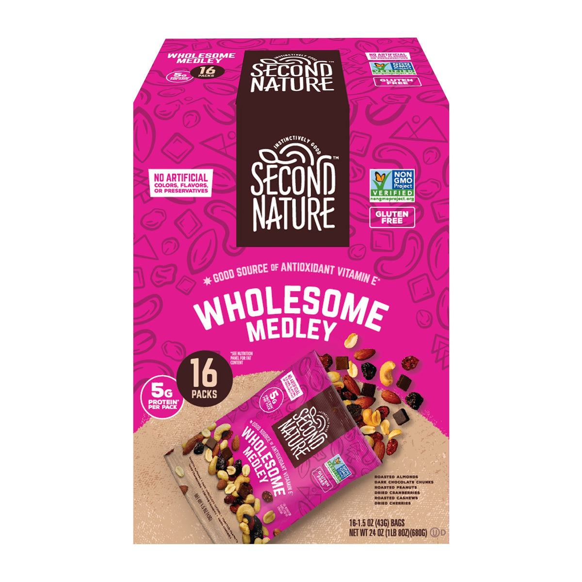 미국직구 Second Nature Trail Mix, Wholesome Medley, 1.5 oz, 16 ct