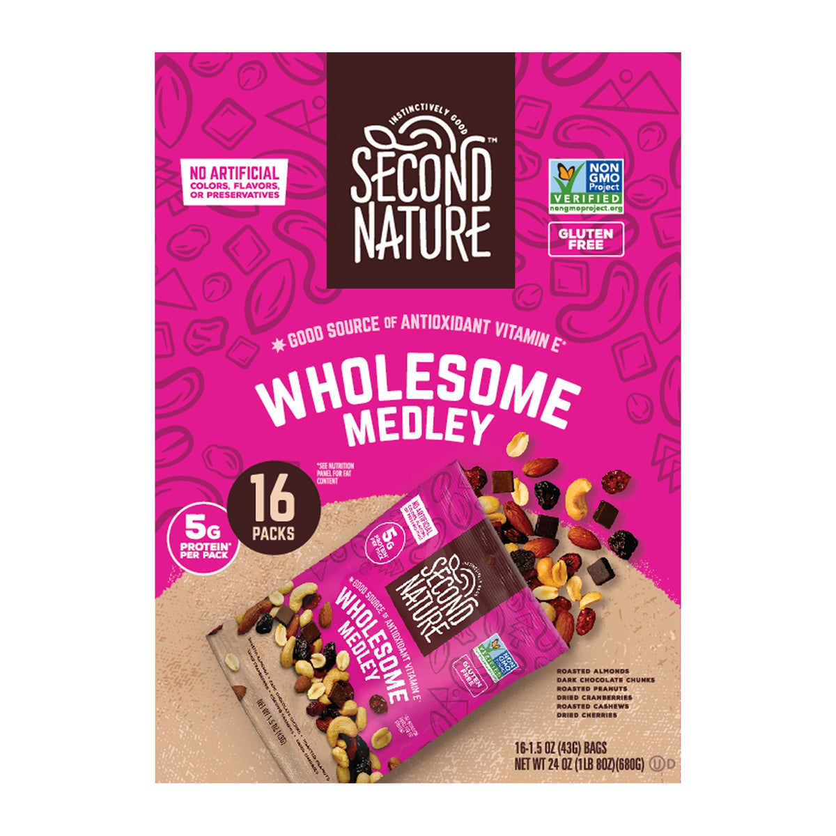 미국직구 Second Nature Trail Mix, Wholesome Medley, 1.5 oz, 16 ct
