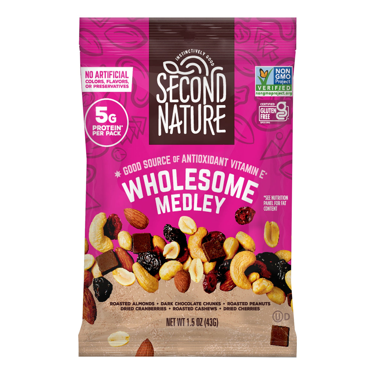 미국직구 Second Nature Trail Mix, Wholesome Medley, 1.5 oz, 16 ct