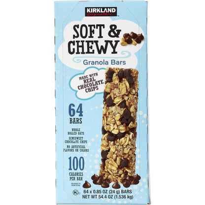 미국직구 Kirkland Signature Soft & Chewy Chocolate Chip Granola Bars, 0.85 oz, 64 ct