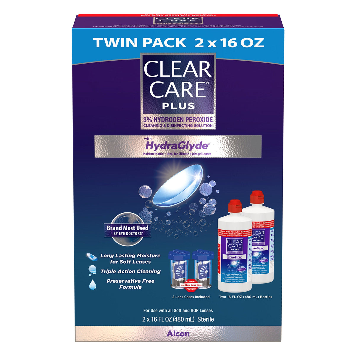미국직구 클리어케어 감기약 Clear Care Plus Cleaning & Disinfecting Solution, 32 Fluid Ounces