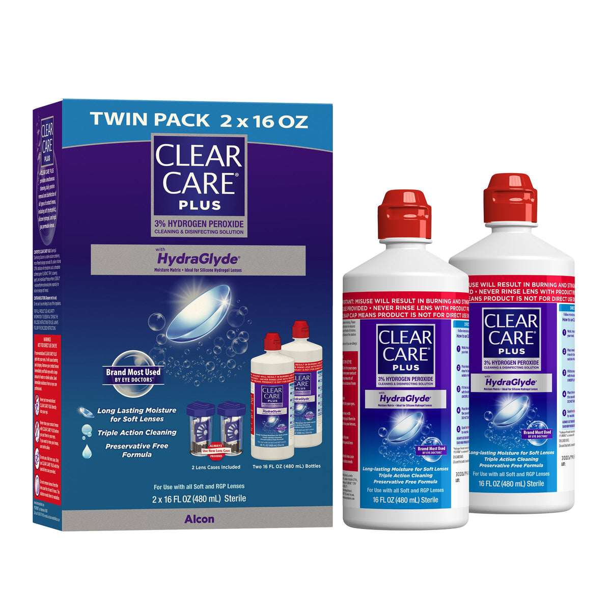 미국직구 클리어케어 감기약 Clear Care Plus Cleaning & Disinfecting Solution, 32 Fluid Ounces
