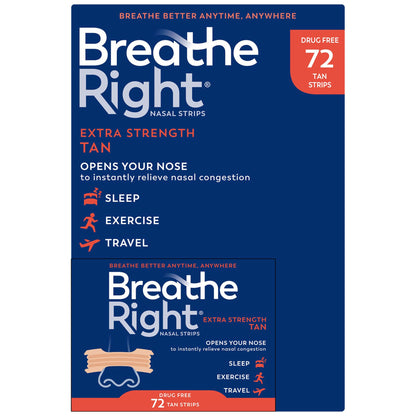 미국직구 브리드라이트 코골이 밴드 Breathe Right Extra Strength Nasal Strips, 72 Strips