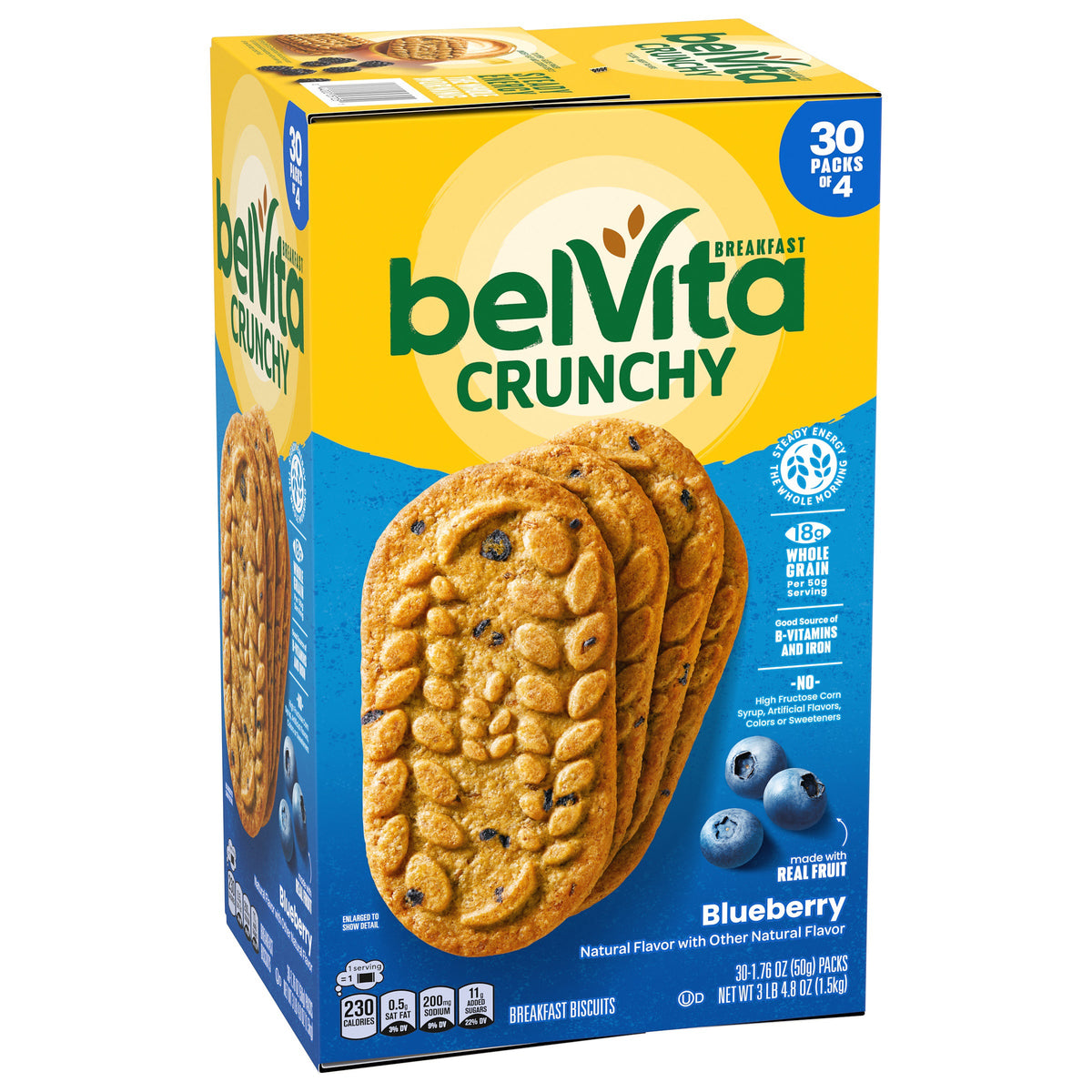 미국직구 벨비타 Breakfast Biscuits, Blueberry, 1.76 oz, 30 ct