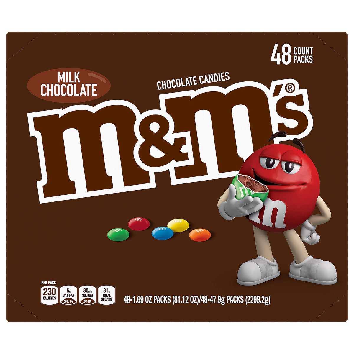 미국직구 엠앤엠즈 'S Full Size Chocolate Candy, Milk Chocolate, 1.69 oz, 48 ct