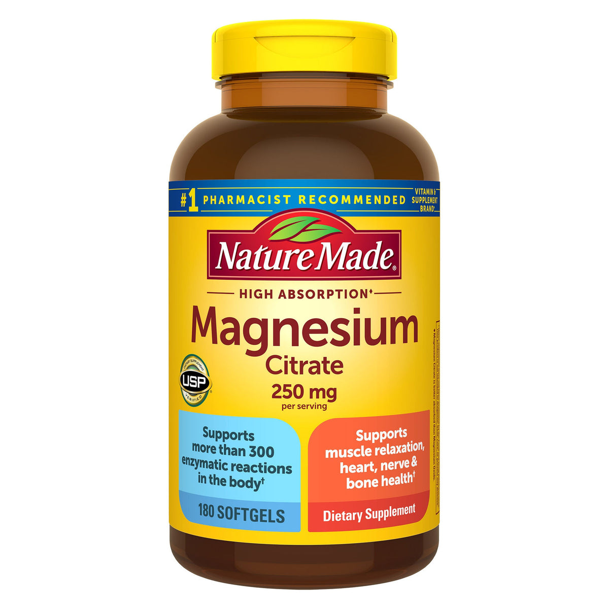 미국직구 네이처메이드 마그네슘 Nature Made Magnesium Citrate 250 mg., 180 Softgels