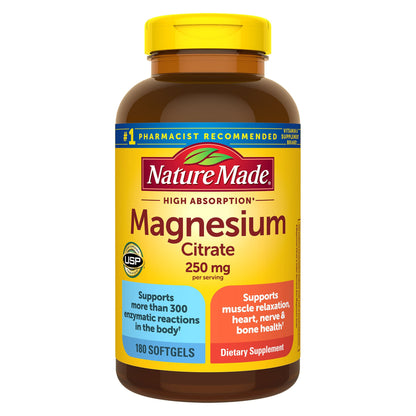 미국직구 네이처메이드 마그네슘 Nature Made Magnesium Citrate 250 mg., 180 Softgels