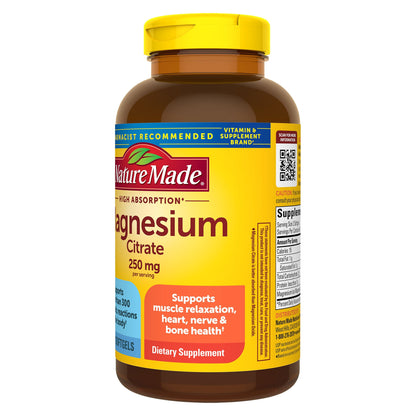 미국직구 네이처메이드 마그네슘 Nature Made Magnesium Citrate 250 mg., 180 Softgels
