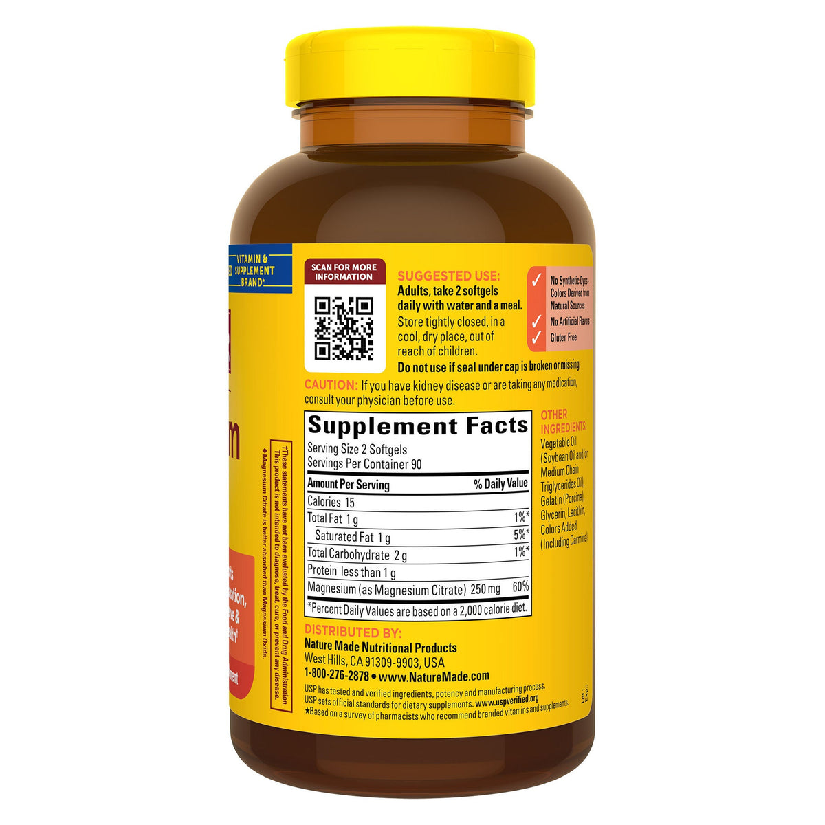 미국직구 네이처메이드 마그네슘 Nature Made Magnesium Citrate 250 mg., 180 Softgels