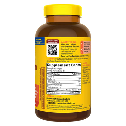 미국직구 네이처메이드 마그네슘 Nature Made Magnesium Citrate 250 mg., 180 Softgels