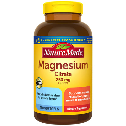 미국직구 네이처메이드 마그네슘 Nature Made Magnesium Citrate 250 mg., 180 Softgels