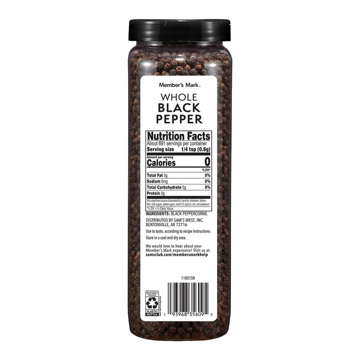 미국직구 멤버스마크 553g / Member's Mark Whole Black Peppercorns, 553g 6