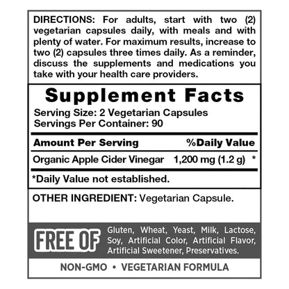 미국직구 애플사이다비니거 Nature's Truth Apple Cider Vinegar 1200 mg., 180 Capsules