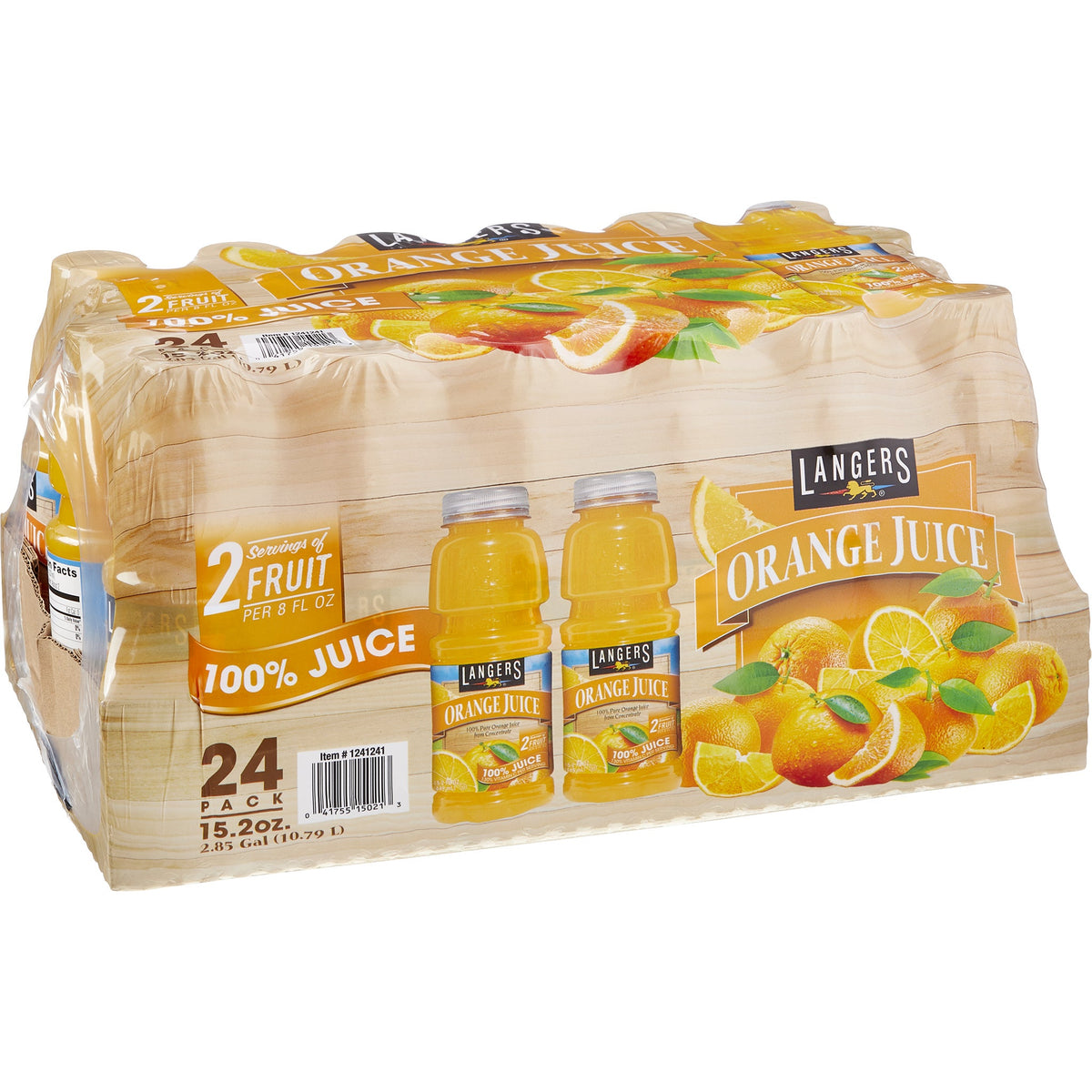 미국직구 Langers 100% Orange Juice, 15.2 fl oz, 24 ct