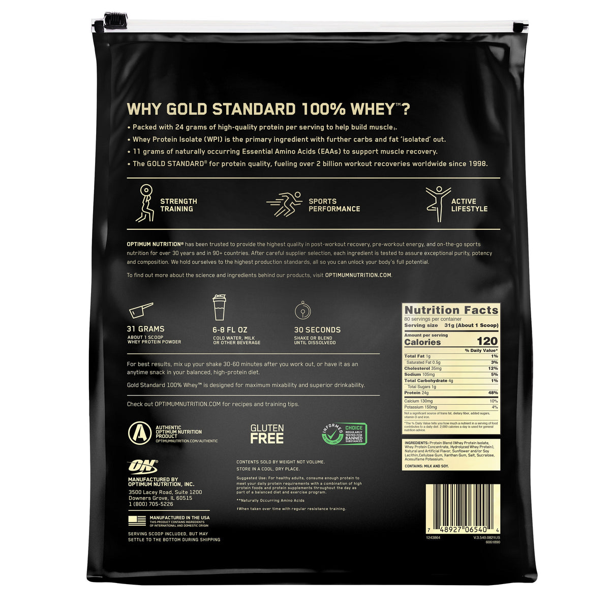 미국직구 옵티멈뉴트리션 웨이 프로틴 파우더 바닐라 Optimum Nutrition Gold Standard 100% Whey Protein Powder, Vanilla Ice Cream, 5.47 lbs