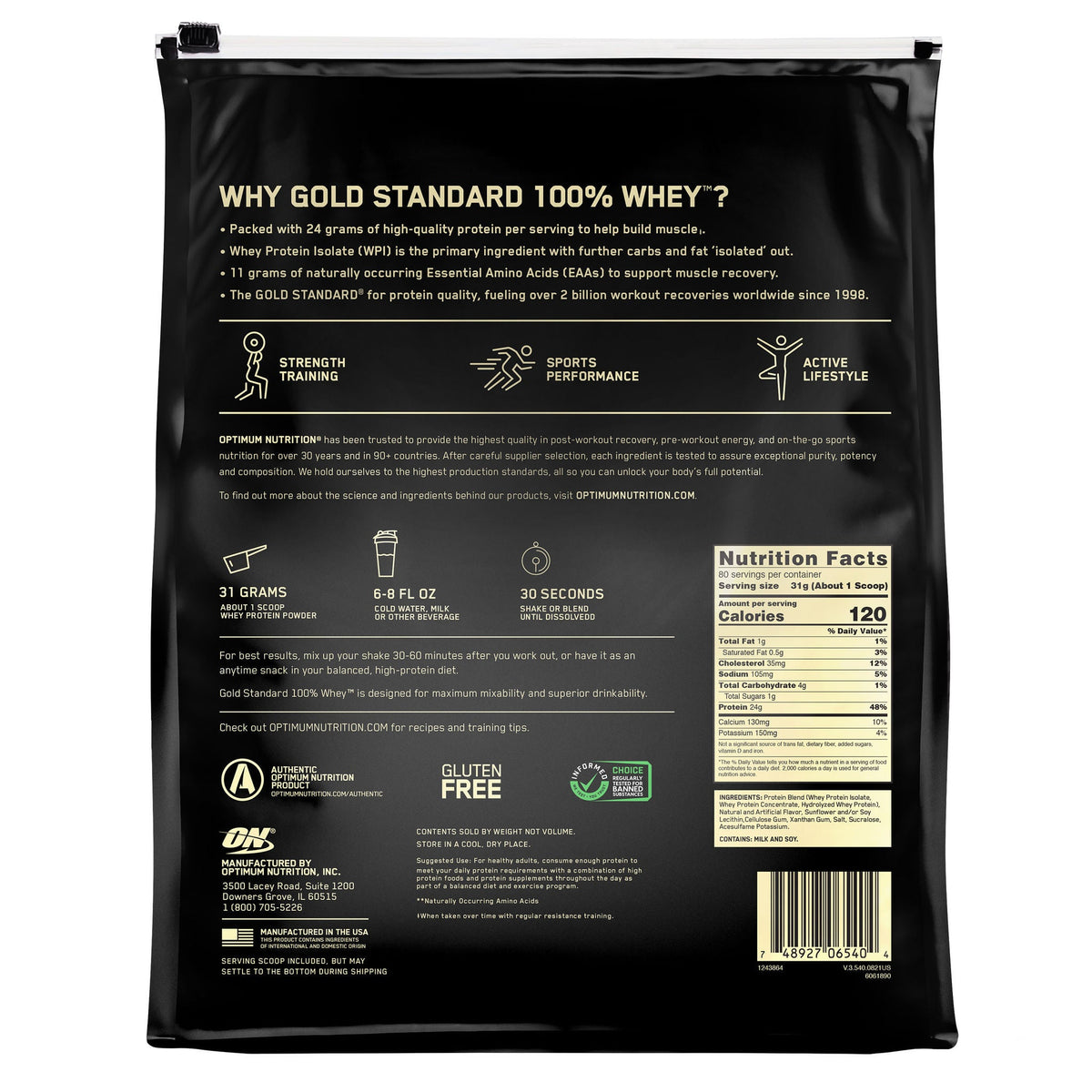미국직구 옵티멈뉴트리션 웨이 프로틴 파우더 바닐라 Optimum Nutrition Gold Standard 100% Whey Protein Powder, Vanilla Ice Cream, 5.47 lbs