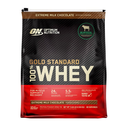 미국직구 옵티멈뉴트리션 웨이 프로틴 파우더 초콜릿 Optimum Nutrition Gold Standard 100% Whey Protein Powder, Extreme Milk Chocolate, 5.64 lbs
