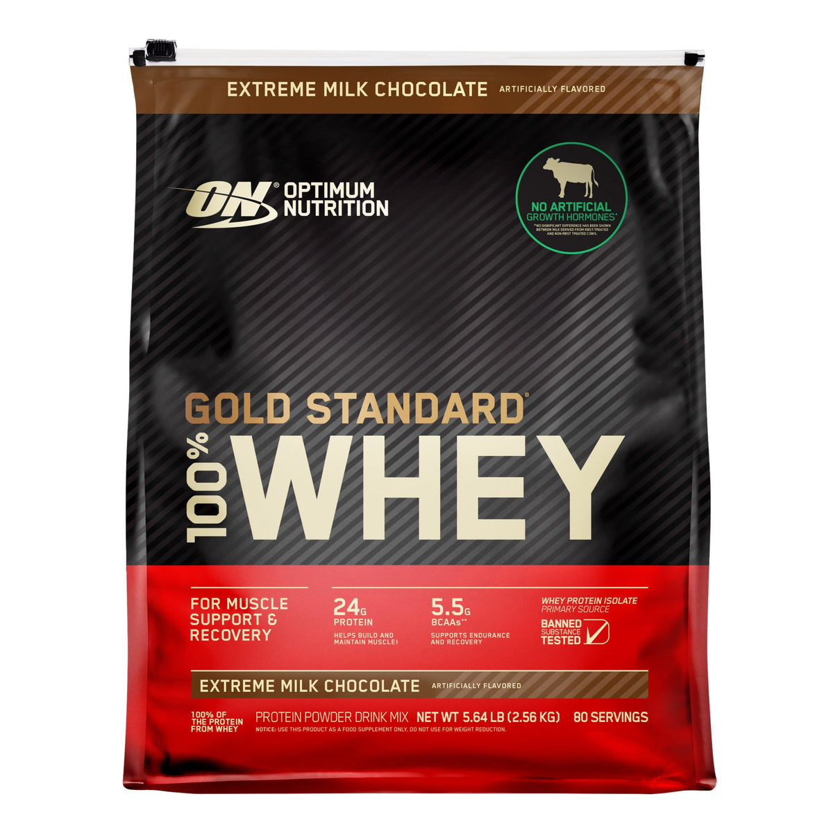 미국직구 옵티멈뉴트리션 웨이 프로틴 파우더 초콜릿 Optimum Nutrition Gold Standard 100% Whey Protein Powder, Extreme Milk Chocolate, 5.64 lbs