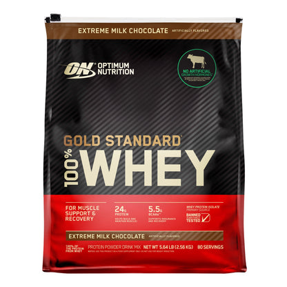미국직구 옵티멈뉴트리션 웨이 프로틴 파우더 초콜릿 Optimum Nutrition Gold Standard 100% Whey Protein Powder, Extreme Milk Chocolate, 5.64 lbs