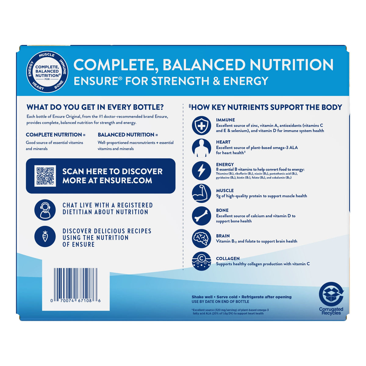 미국직구 엔슈어 단백질 쉐이크 음료 바닐라 Ensure Original Nutrition Shake, 8 fl. oz, 30-pack, Vanilla