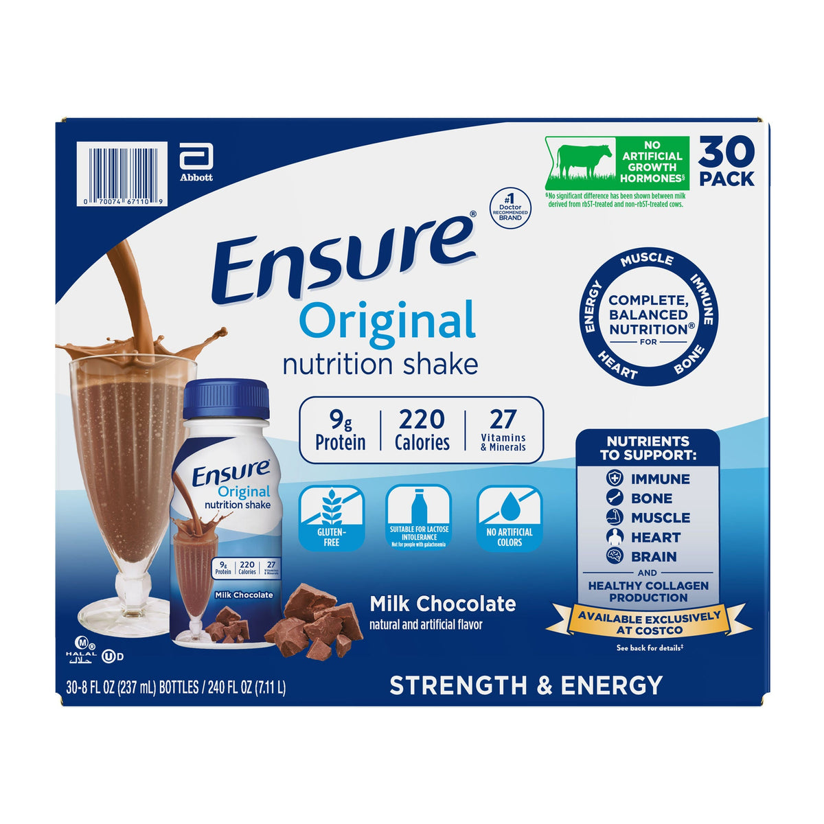 미국직구 엔슈어 단백질 쉐이크 음료 초콜릿 Ensure Original Nutrition Shake, Milk Chocolate, 8 fl. oz, 30-pack